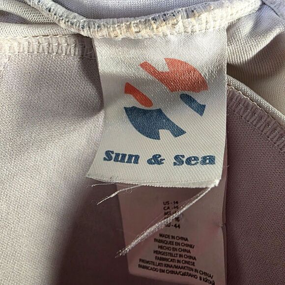 Sun & Sea Nautical Chic One-Shoulder Swimsuit - Size 14 - Picture 11 of 13